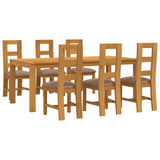 Dining Set 7 pcs Grey Solid Oak Wood 3430395