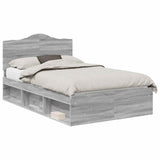 Bed Frame Grey Sonoma 120 x 200 cm Solid Pine Wood 3413331
