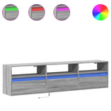 TV Wall Cabinet with LED Grey Sonoma 180x31x45 cm 3307945