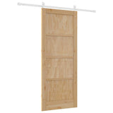Sliding Door Brown 83 x 202 cm Solid Pine Wood 3333224