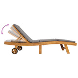 Sun Lounger Brown and Light Grey Polyester 42032687