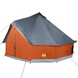 Family Tent Tipi 8-Person Grey and Orange Waterproof 94590