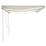 Manual Retractable Awning with LED 6x3 m Cream 3070002