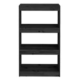 Book Cabinet/Room Divider Black 60x30x103.5 cm Solid Wood Pine 808167
