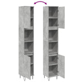 Bathroom Cabinet Concrete Grey 30x30x190 cm Engineered Wood 857198