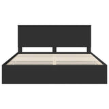 Bed Frame with Drawer Black 200 x 200 cm Engineer Wood 3409427