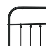 Metal Bed Frame without Mattress with Headboard Black 193x203cm 352584