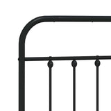 Metal Bed Frame without Mattress with Headboard Black 193x203cm 352584