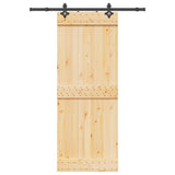 Sliding Door with Hardware Set 80x210 cm Solid Wood Pine 3332677
