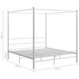 Bed Frame White Powder-coated metal Super King 325067