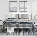 Metal Bed Frame without Mattress with Footboard Black 193x203cm 350888