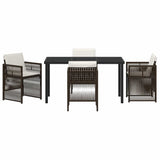 Garden Dining Set 5 pcs Brown Powder-Coated Steel 3380658