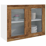 Hanging Glass Cabinet Lyon Old Wood 80x31x60 cm Engineered Wood 856119