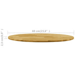 ZNTS Table Top Solid Oak Wood Round 23 mm 600 mm 245983