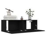 TV Cabinets 4 pcs Black 100x30x30 cm Engineered Wood 3078746
