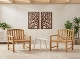 Handcarved Rose Chair 2 pcs Natural 58 x 60 x 90 cm 42030012