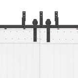 Sliding Door Hardware Kit 183 cm Steel Black 3295721