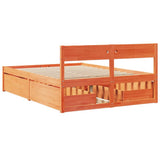 Bed Frame without Mattress Wax Brown 120x200 cm Solid Wood Pine 3282353