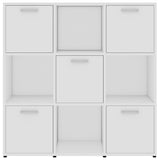 Book Cabinet White 90x30x90 cm Engineered Wood 802930