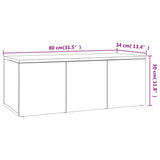 TV Cabinet Concrete Grey 80x34x30 cm Engineered Wood 801863