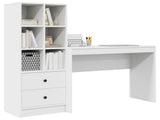 Desk with Drawer with Shelf with Storage 2 pcs White 3337329