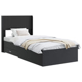Bed Frame with Storage and Headboard Black 75 x 190 cm 3414524
