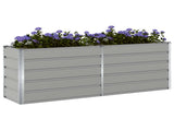 Planter Light Grey 195 x 50 x 75 cm Galvanised Steel 42018153
