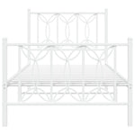 Metal Bed Frame without Mattress with Footboard White 80x200cm 376186