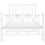 Metal Bed Frame without Mattress with Footboard White 80x200cm 376186