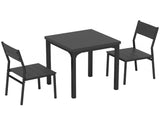 HOMCOM 3 Piece Space-Saving Kitchen Table and Chairs, Dining Table Set for 2 with Metal Legs, Black T3398P548102