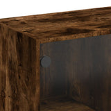 Highboard with Doors Smoked Oak 68x37x142 cm Engineered Wood 3295868