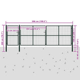 Garden Gate Steel 500x150 cm Green 144319