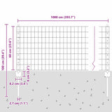 Fence and Post Grey 0.6 x 10 m Steel 3336063