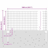 Welded Wire Fence 10 x 0.6 m PVC-Coated Steel Green 3335973