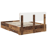 Bed Frame with Headboard Old Wood 140 x 190 cm Engineered Wood 3412380