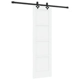 Sliding Door White and Black 61 x 198.5 cm Solid Pine Wood 3333493