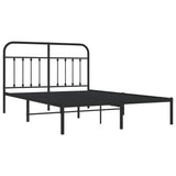 Metal Bed Frame without Mattress with Headboard Black 140x190cm 352578
