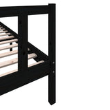 3101372 Bed Frame without Mattress Black Solid Wood 200x200 cm