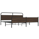 Metal Bed Frame without Mattress Brown Oak 200x200 cm 3318713