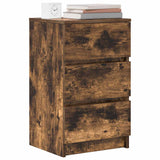 Bedside Cabinet with 3 Drawers Smoked Oak 39x35x65 cm 861345