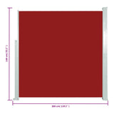Patio Retractable Side Awning 140x300 cm Red 317877