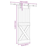 Sliding Door with Hardware Set 70x210 cm Solid Wood Pine 3332748