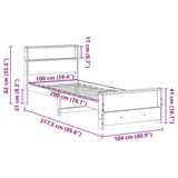 Bed Frame with Headboard Brown 100 x 200 cm Engineered Wood 877230