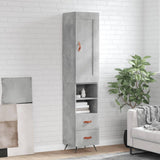 Highboard Concrete Grey 34.5x34x180 cm Engineered Wood 3200237
