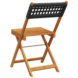 Garden Chair Set of 8 Black Solid acacia wood, PE rattan Medium 3214594