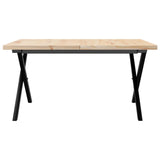 ZNTS Coffee Table X-Frame 90x90x45.5 cm Solid Wood Pine and Steel 3282753