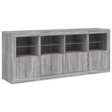 Sideboard with LED Lights Grey Sonoma 163x37x67 cm 3209077