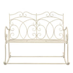Garden Bench 104 cm Iron Antique White 45436