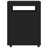 Narrow Bathroom Cabinet with Wheels Black Engineered Wood 855269