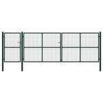 ZNTS Garden Gate Steel 500x150 cm Green 144319